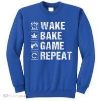 Wake Bake Game Repeat Video Game Weed Smoker Pot Gift Sweatshirt thumb 0