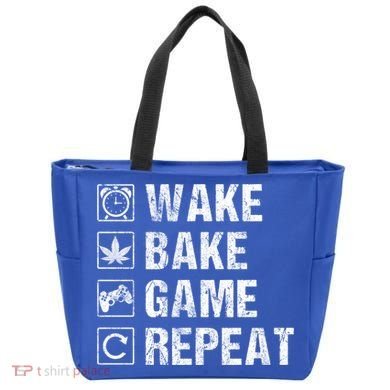 Wake Bake Game Repeat Video Game Weed Smoker Pot Gift Tote Bag