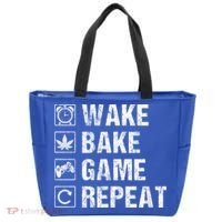 Wake Bake Game Repeat Video Game Weed Smoker Pot Gift Tote Bag thumb 0