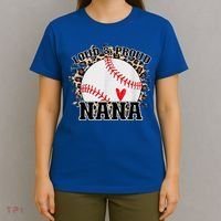 Wo Baseball Grandma aunt Mama Matching Baseball nana, Mother's Day T-Shirt thumb 4