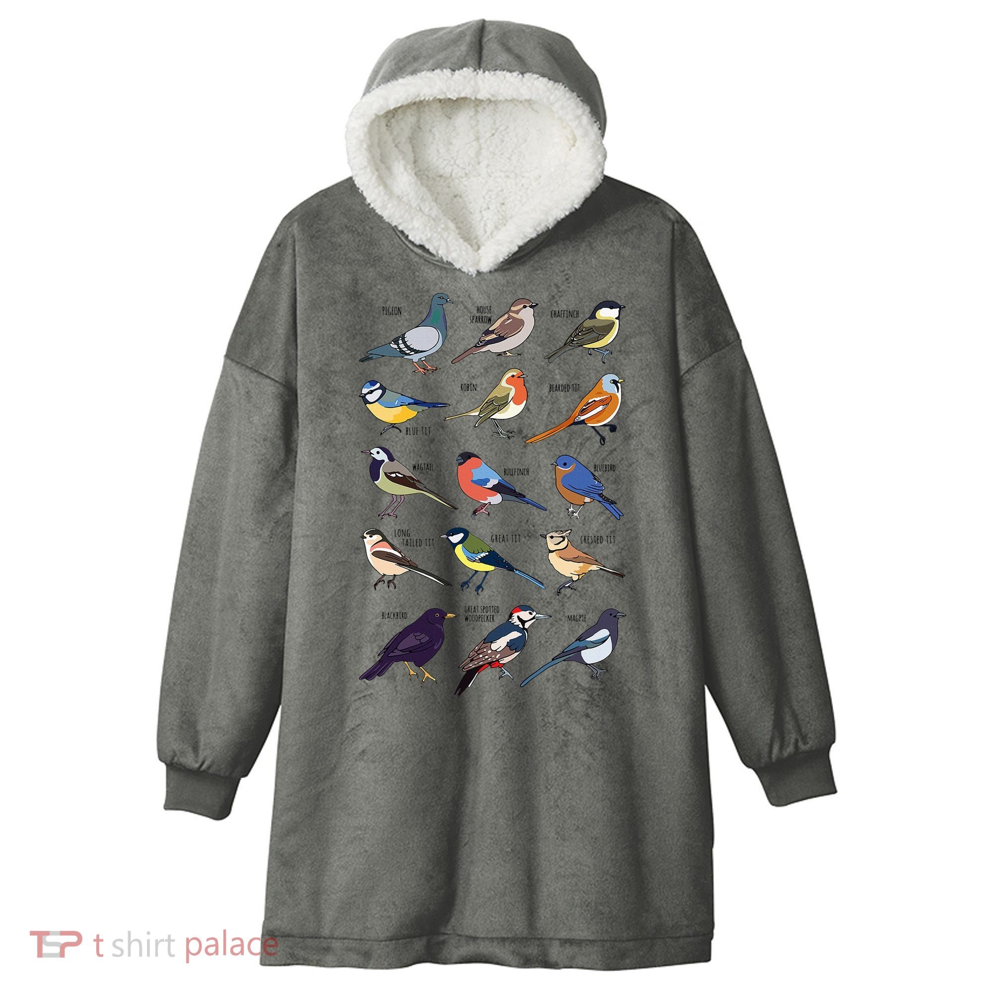 Wildlife Birds Gift For Bird Watching Birder Hooded Wearable Blanket