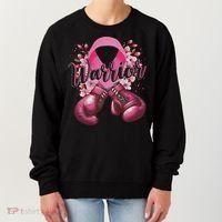 Warrior Boxing Gloves Ribbon Breast Cancer Awareness Women's Sweatshirt thumb 0
