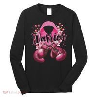 Warrior Boxing Gloves Ribbon Breast Cancer Awareness Long Sleeve Shirt thumb 0