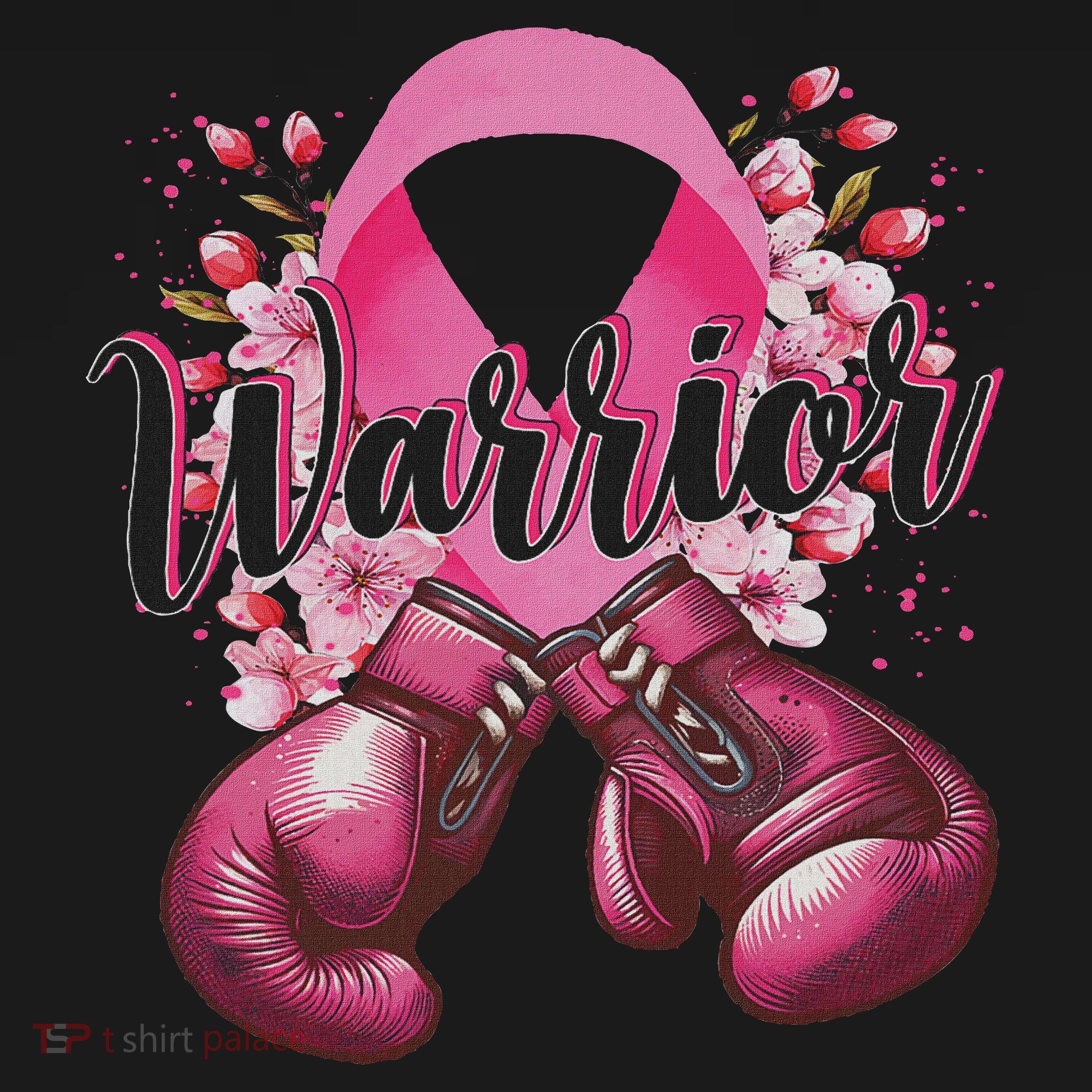 Warrior Boxing Gloves Ribbon Breast Cancer Awareness Long Sleeve Shirt