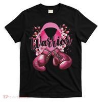 Warrior Boxing Gloves Ribbon Breast Cancer Awareness T-Shirt thumb 0