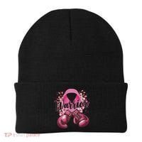 Warrior Boxing Gloves Ribbon Breast Cancer Awareness Beanie thumb 0