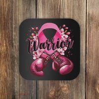 Warrior Boxing Gloves Ribbon Breast Cancer Awareness Coaster thumb 0