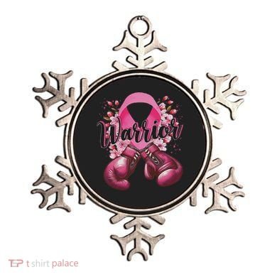 Warrior Boxing Gloves Ribbon Breast Cancer Awareness Ornament