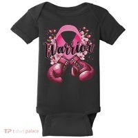 Warrior Boxing Gloves Ribbon Breast Cancer Awareness Baby Bodysuit thumb 0