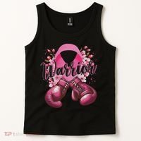 Warrior Boxing Gloves Ribbon Breast Cancer Awareness Tank Top thumb 2