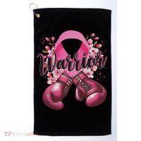 Warrior Boxing Gloves Ribbon Breast Cancer Awareness Golf Towel thumb 0