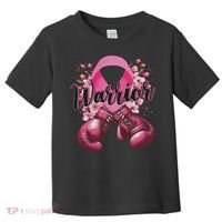 Warrior Boxing Gloves Ribbon Breast Cancer Awareness Toddler T-Shirt thumb 0