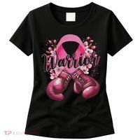Warrior Boxing Gloves Ribbon Breast Cancer Awareness Women's T-Shirt thumb 0