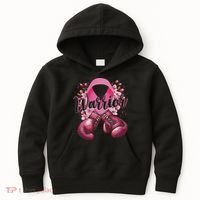Warrior Boxing Gloves Ribbon Breast Cancer Awareness Kids Hoodie thumb 0