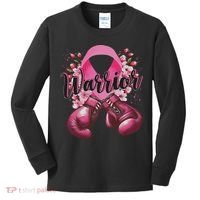 Warrior Boxing Gloves Ribbon Breast Cancer Awareness Kids Long Sleeve Shirt thumb 0
