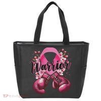 Warrior Boxing Gloves Ribbon Breast Cancer Awareness Tote Bag thumb 0
