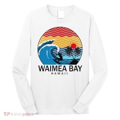 Waimea Bay Hawaii Surfboard Long Sleeve Shirt