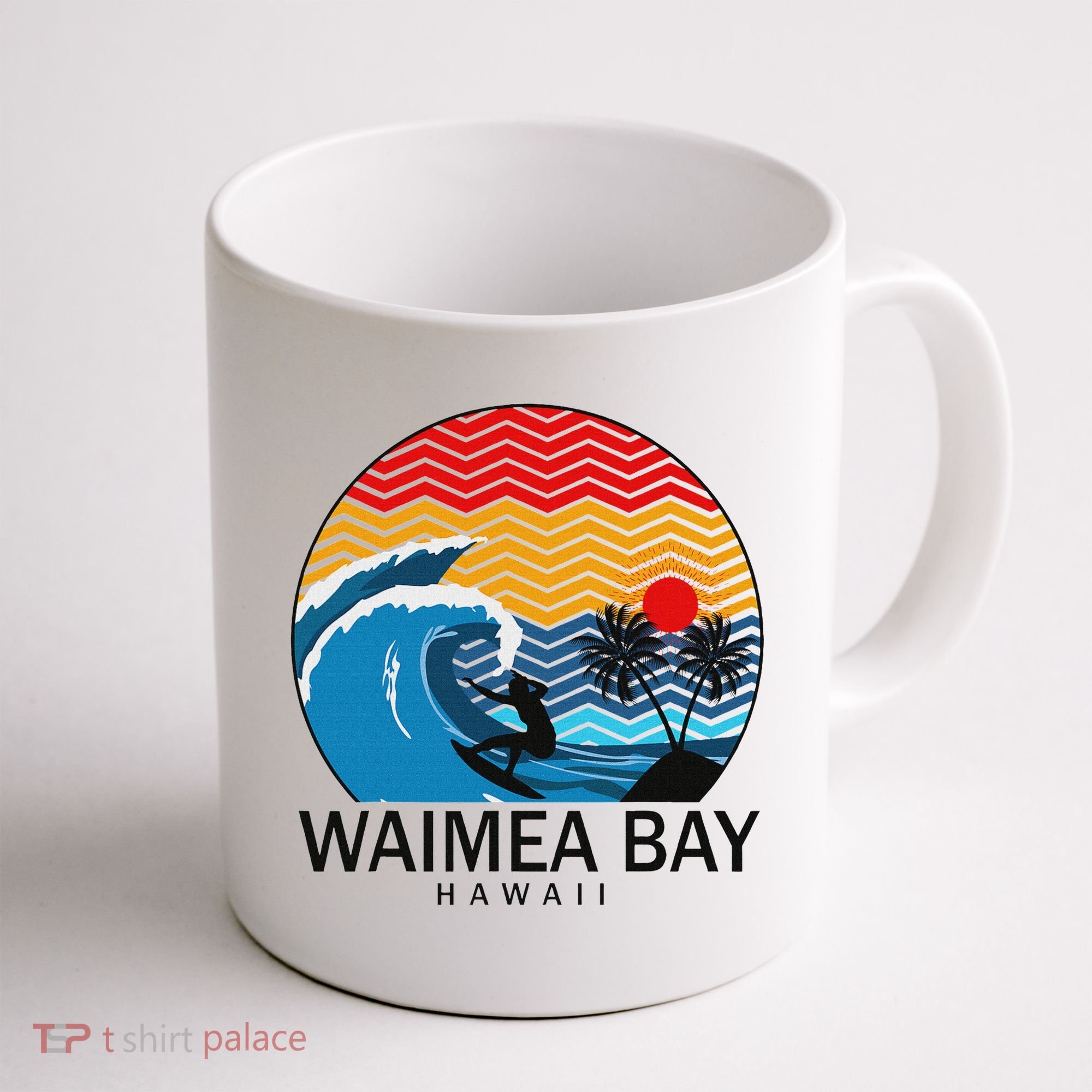 Waimea Bay Hawaii Surfboard Coffee Mug