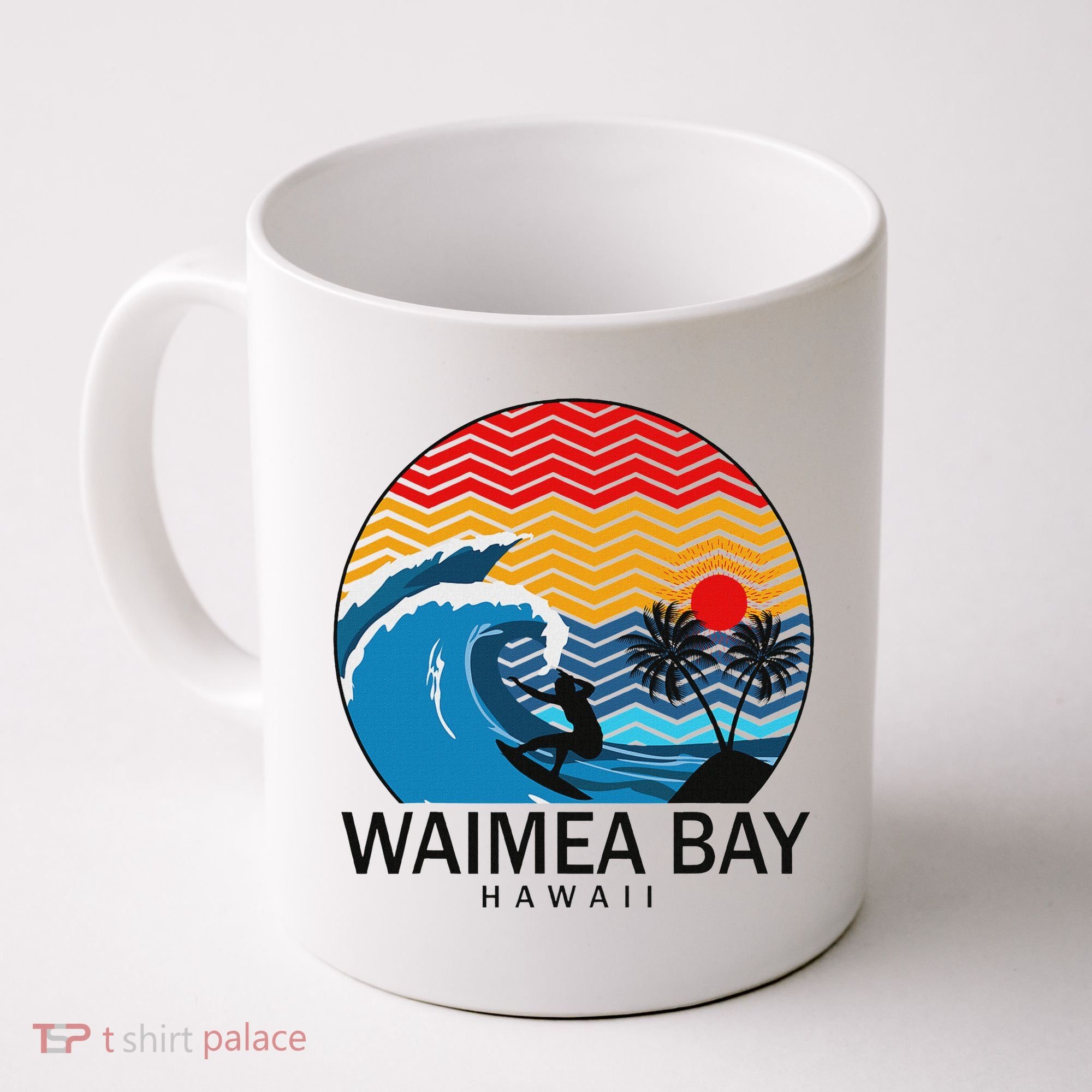 Waimea Bay Hawaii Surfboard Coffee Mug