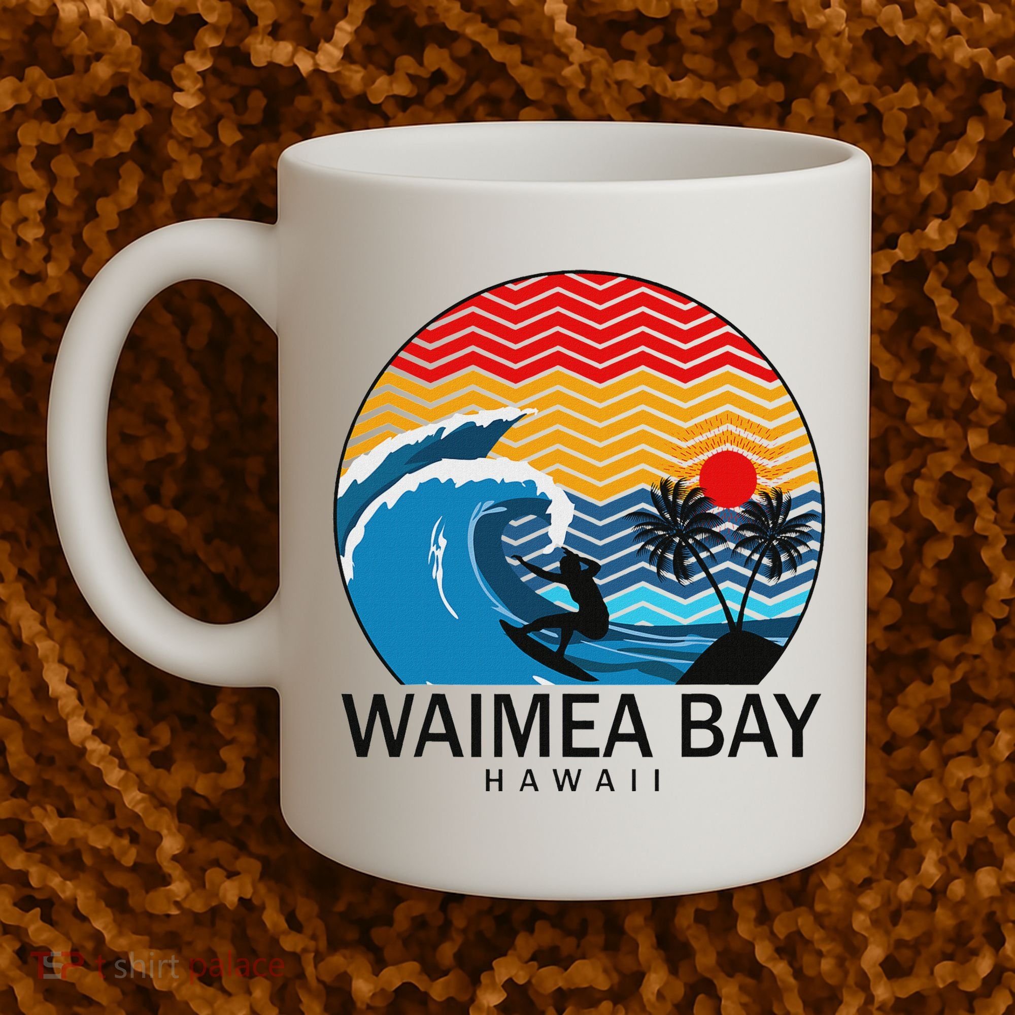 Waimea Bay Hawaii Surfboard Coffee Mug