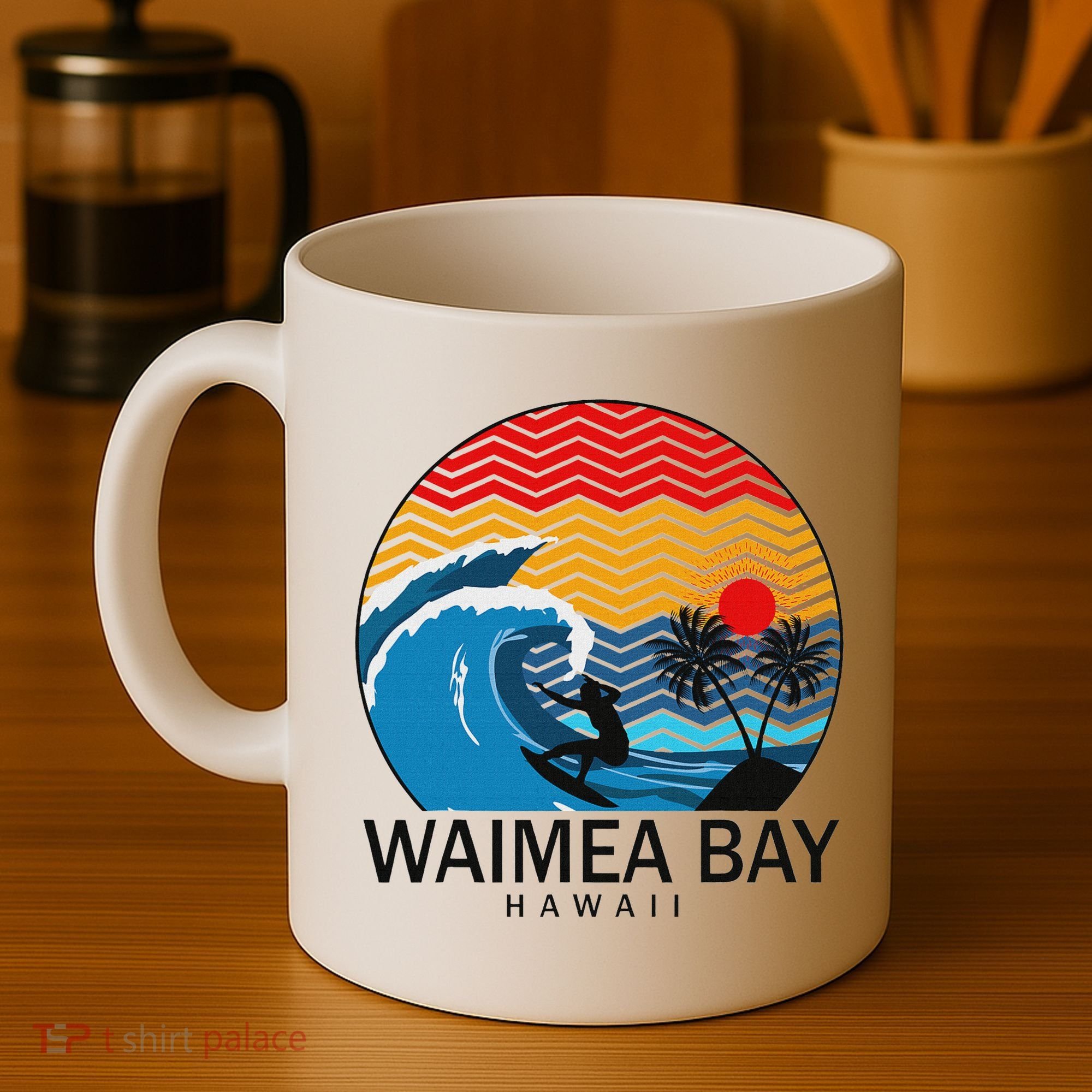 Waimea Bay Hawaii Surfboard Coffee Mug