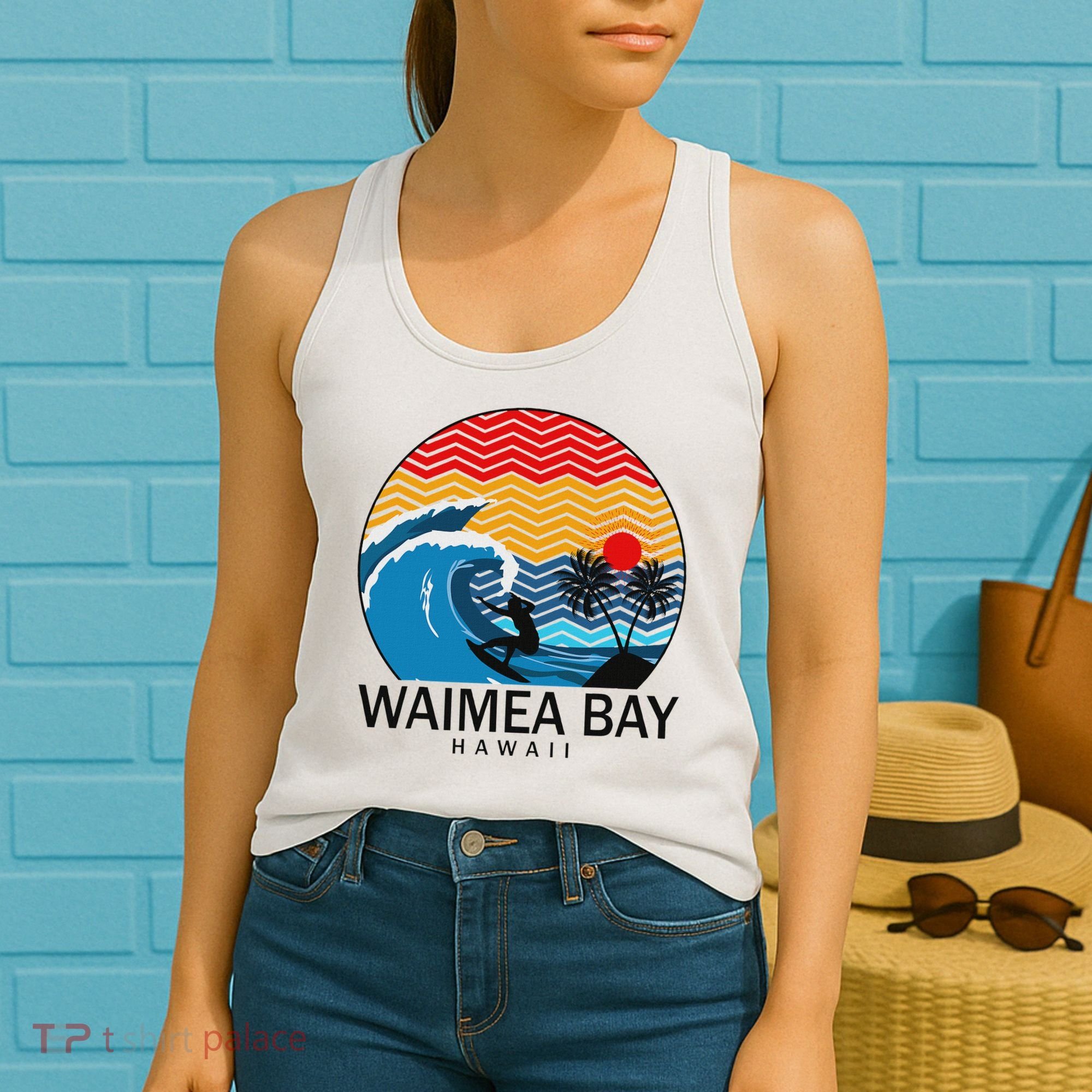 Waimea Bay Hawaii Surfboard Women's Tank Top