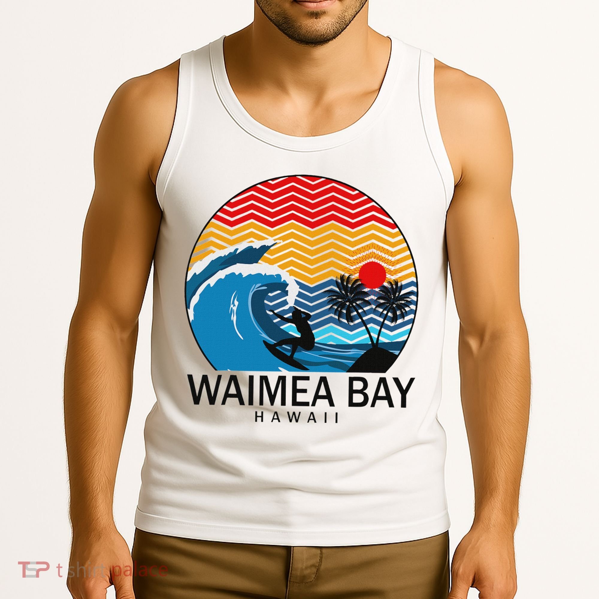 Waimea Bay Hawaii Surfboard Tank Top