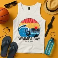 Waimea Bay Hawaii Surfboard Tank Top thumb 4