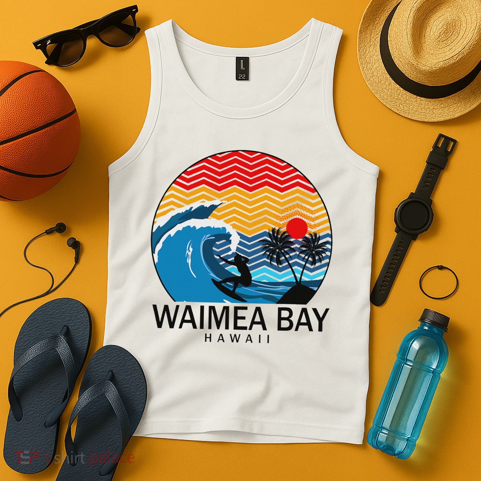 Waimea Bay Hawaii Surfboard Tank Top