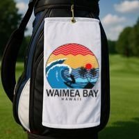 Waimea Bay Hawaii Surfboard Golf Towel thumb 2