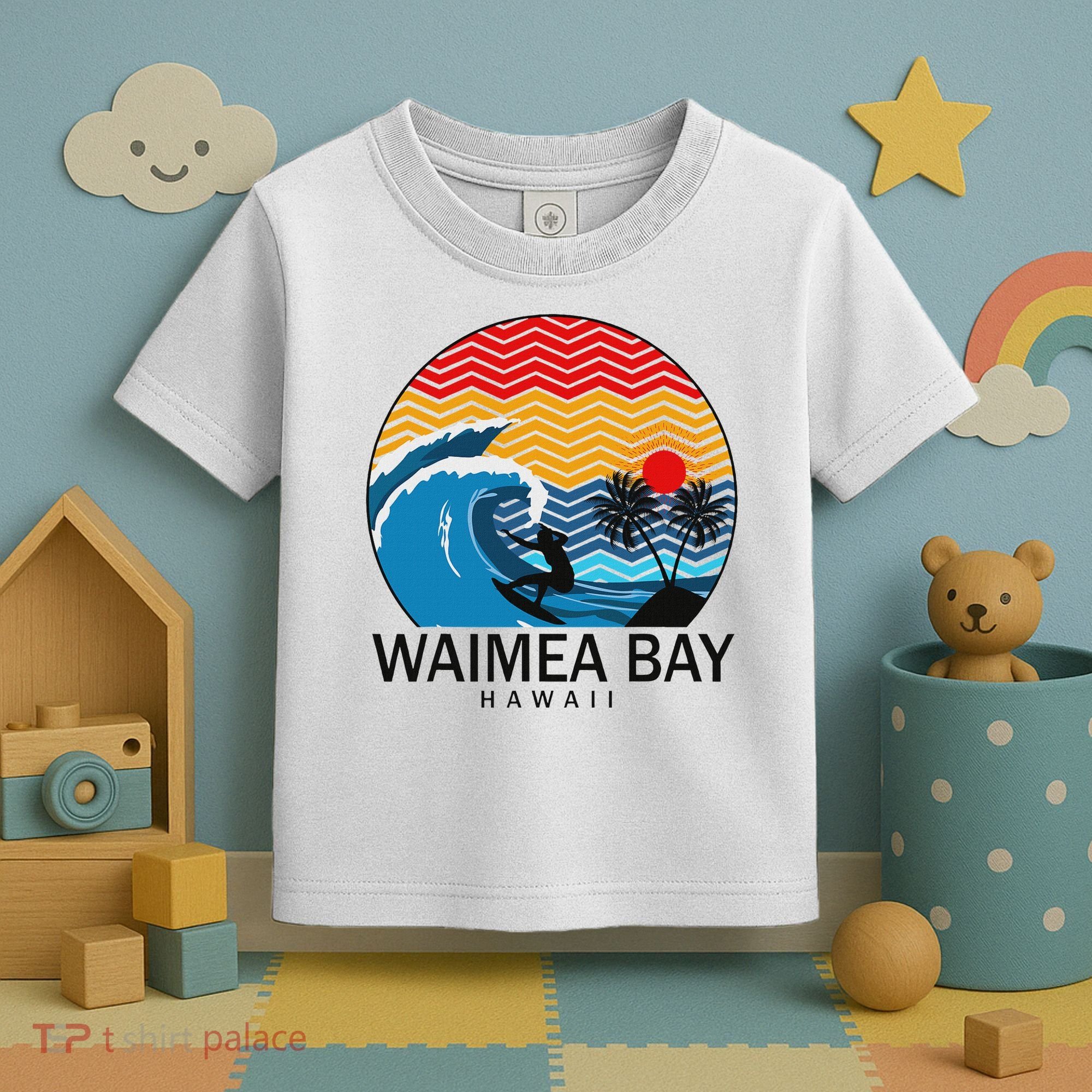 Waimea Bay Hawaii Surfboard Toddler T-Shirt