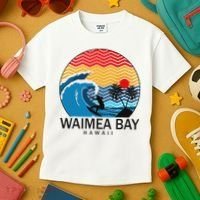 Waimea Bay Hawaii Surfboard Kids T-Shirt thumb 3