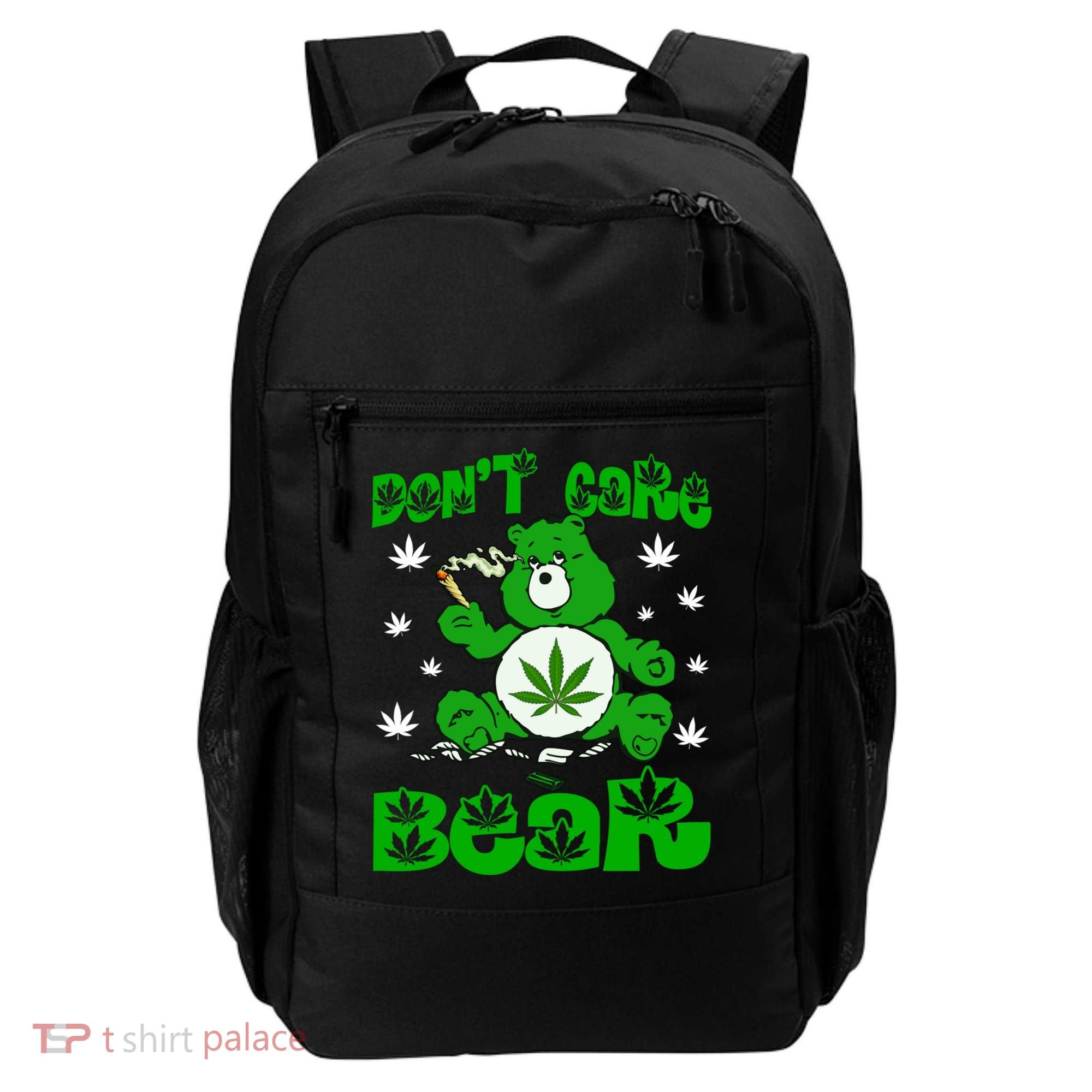 Weed Bear Herb Bear Don't Care Funny Bear Marijuana Cannabis Backpack