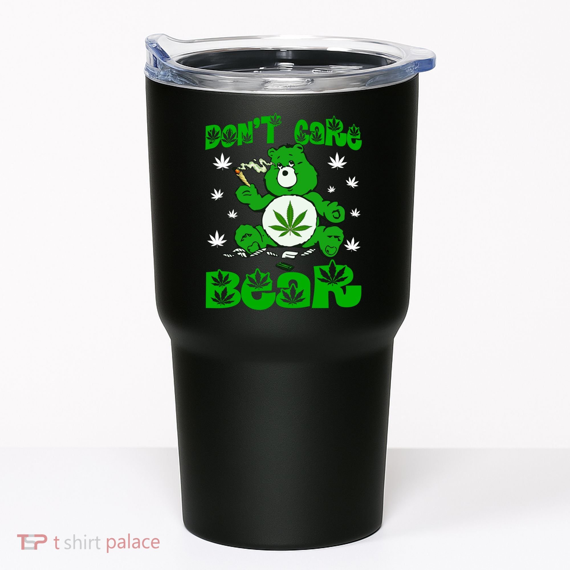 Weed Bear Herb Bear Don't Care Funny Bear Marijuana Cannabis Tumbler
