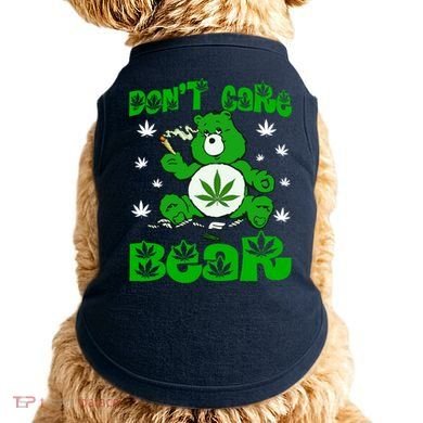 Weed Bear Herb Bear Don't Care Funny Bear Marijuana Cannabis Doggie Tank