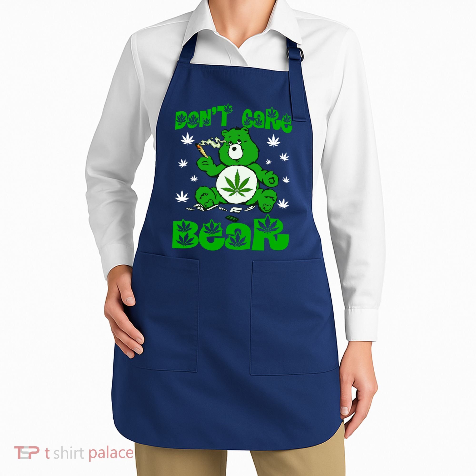 Weed Bear Herb Bear Don't Care Funny Bear Marijuana Cannabis Apron