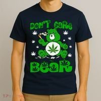 Weed Bear Herb Bear Don't Care Funny Bear Marijuana Cannabis T-Shirt thumb 3