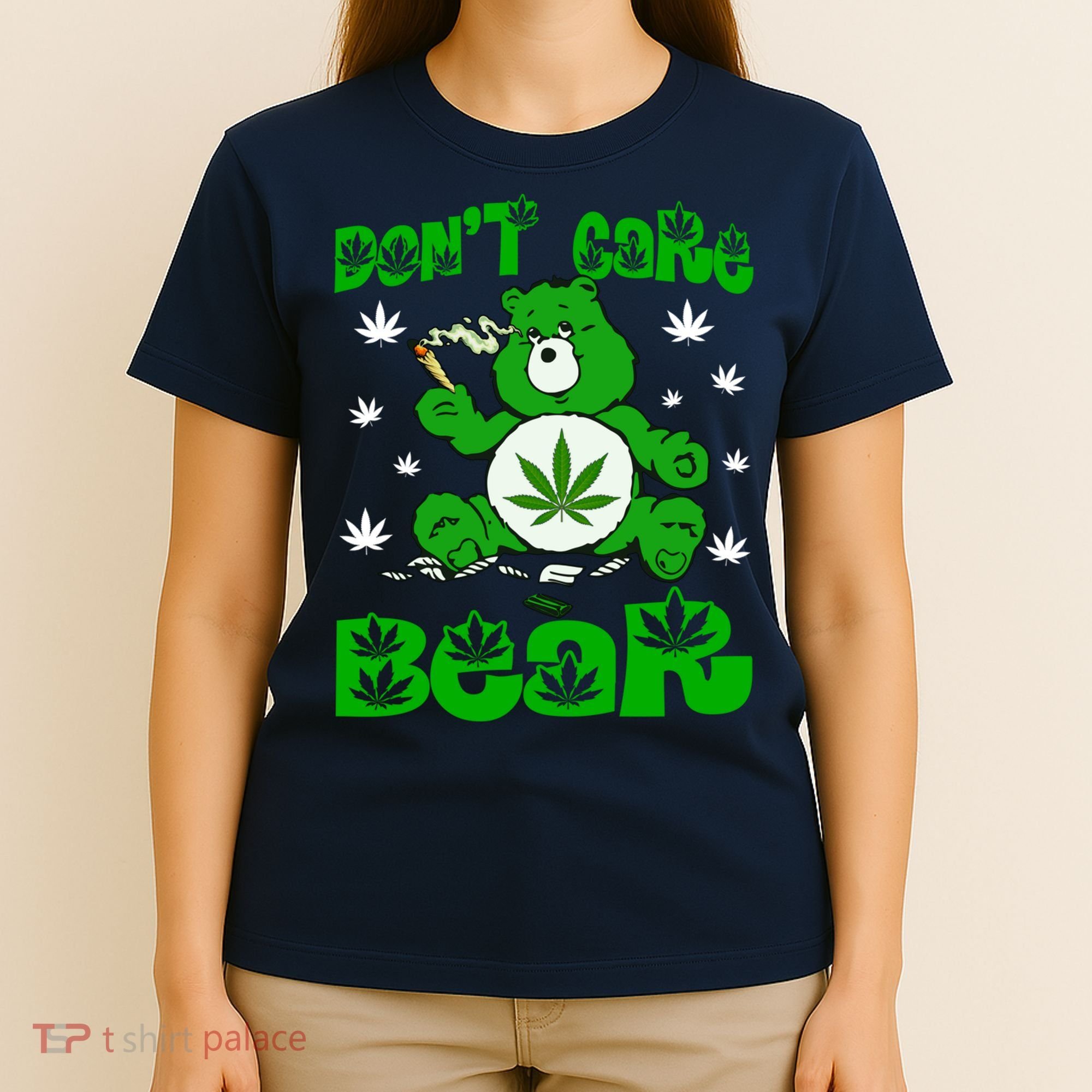 Weed Bear Herb Bear Don't Care Funny Bear Marijuana Cannabis T-Shirt