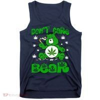Weed Bear Herb Bear Don't Care Funny Bear Marijuana Cannabis Tank Top thumb 0