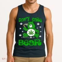 Weed Bear Herb Bear Don't Care Funny Bear Marijuana Cannabis Tank Top thumb 3