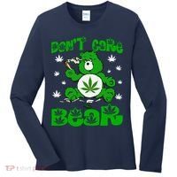 Weed Bear Herb Bear Don't Care Funny Bear Marijuana Cannabis Women's Long Sleeve Shirt thumb 0