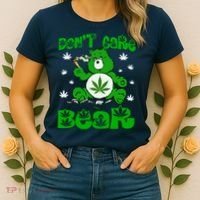 Weed Bear Herb Bear Don't Care Funny Bear Marijuana Cannabis Women's T-Shirt thumb 2