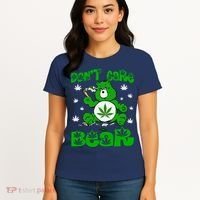 Weed Bear Herb Bear Don't Care Funny Bear Marijuana Cannabis Women's T-Shirt thumb 4