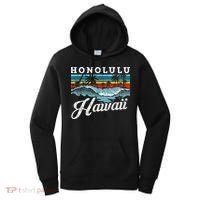Waves Beach Honolulu Hawaiian Summer Surfing Retro Hawaii Women's Hoodie thumb 0