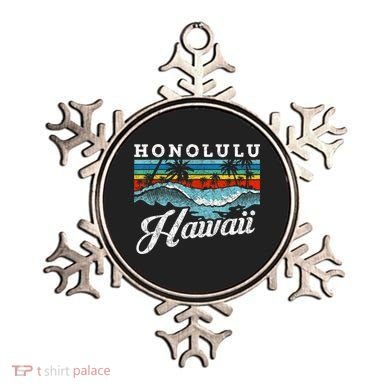 Waves Beach Honolulu Hawaiian Summer Surfing Retro Hawaii Ornament