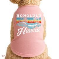 Waves Beach Honolulu Hawaiian Summer Surfing Retro Hawaii Doggie Tank thumb 0