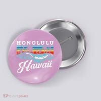 Waves Beach Honolulu Hawaiian Summer Surfing Retro Hawaii Button thumb 0