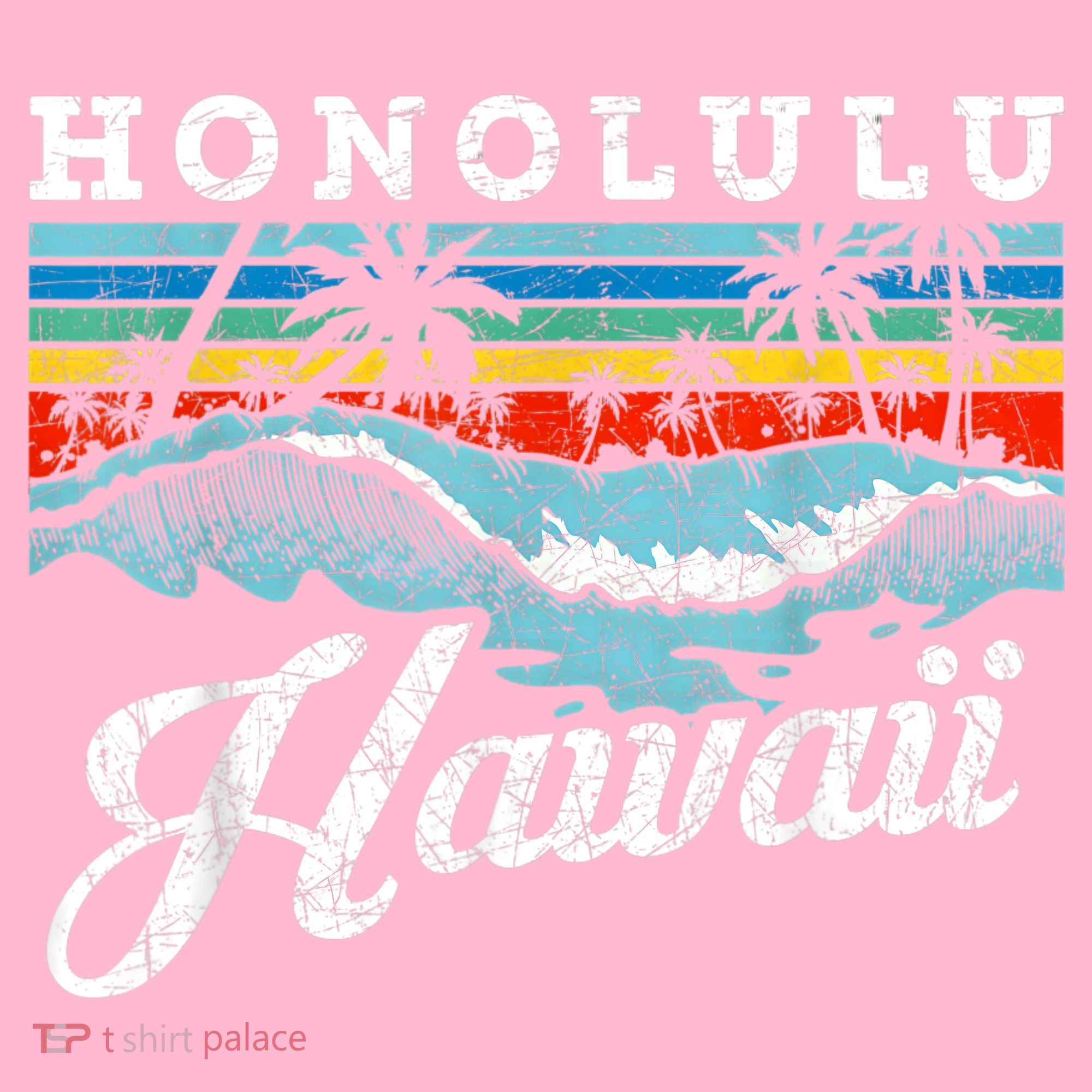 Waves Beach Honolulu Hawaiian Summer Surfing Retro Hawaii Coaster