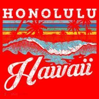 Waves Beach Honolulu Hawaiian Summer Surfing Retro Hawaii Santa Hat thumb 1