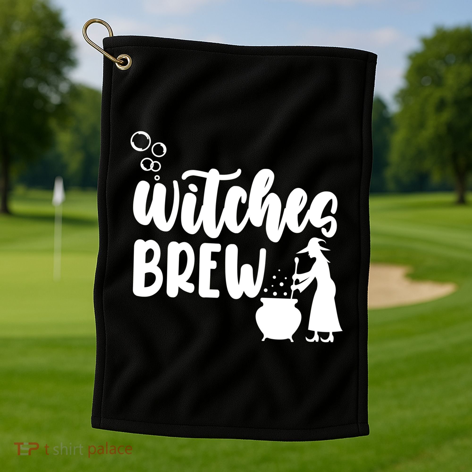 Witches Brew Halloween Witch Golf Towel